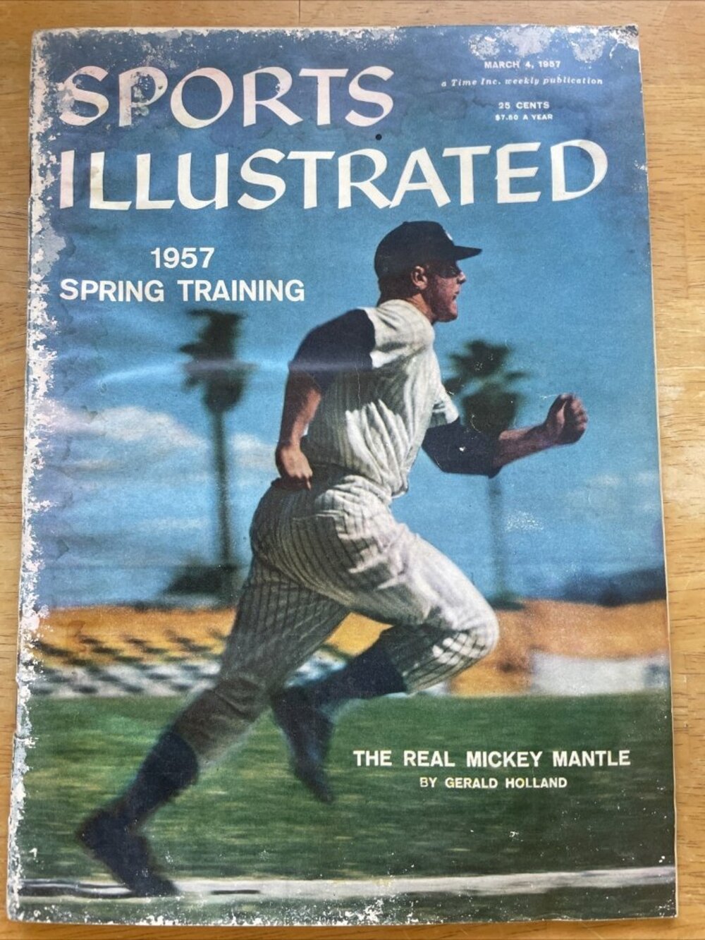 SPORTS ILLUSTRATED Magazine V6, #9 Issue 3/4/1957 MICKEY MANTLE New stand Low Gr
